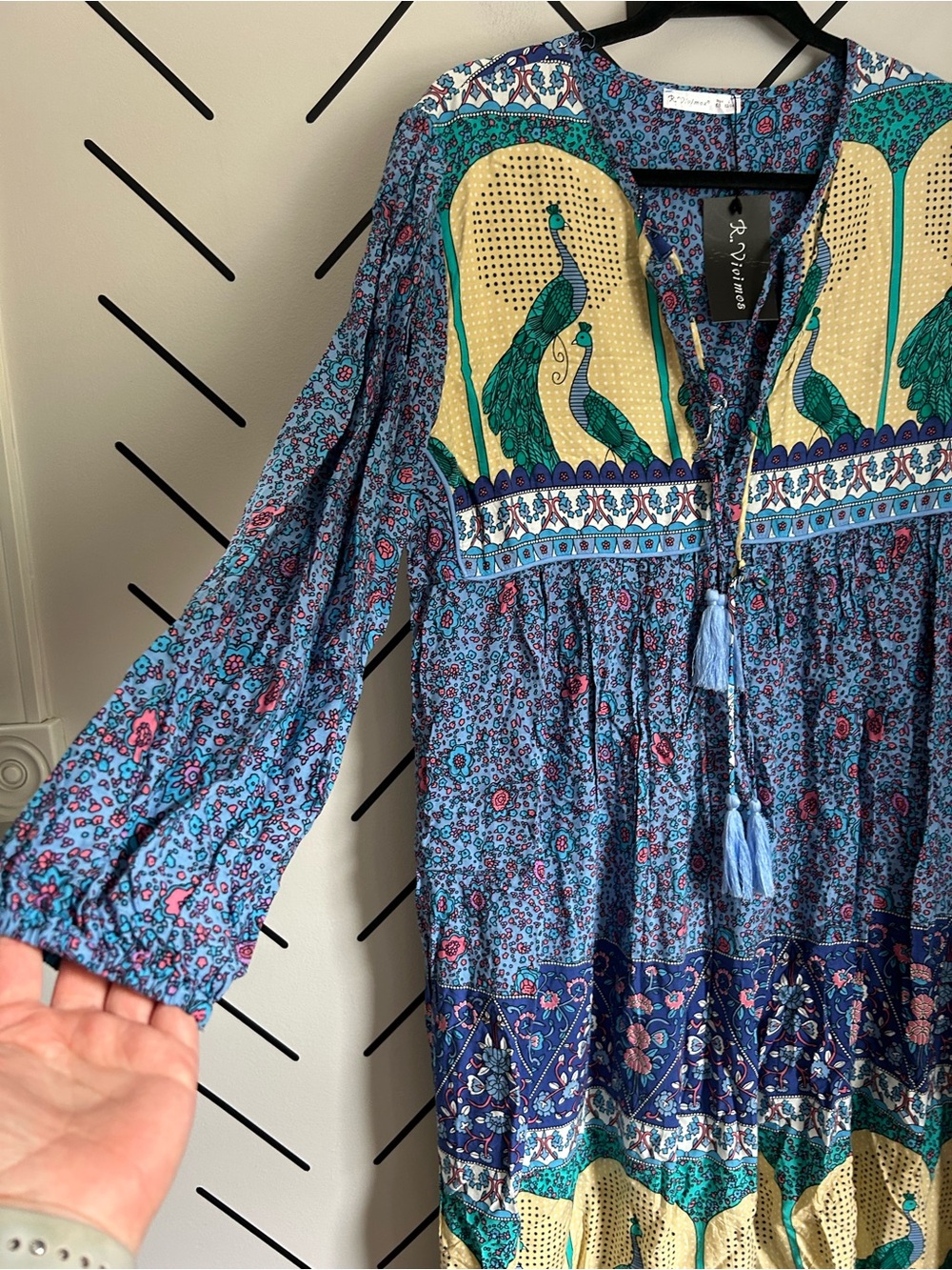 NWT boho tunic long sleeve midi dress - Picture 6 of 8